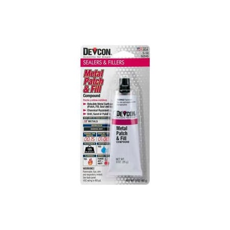Itw Devcon Metal Patch & Fill, 50345, 3 Oz. Tube 50345